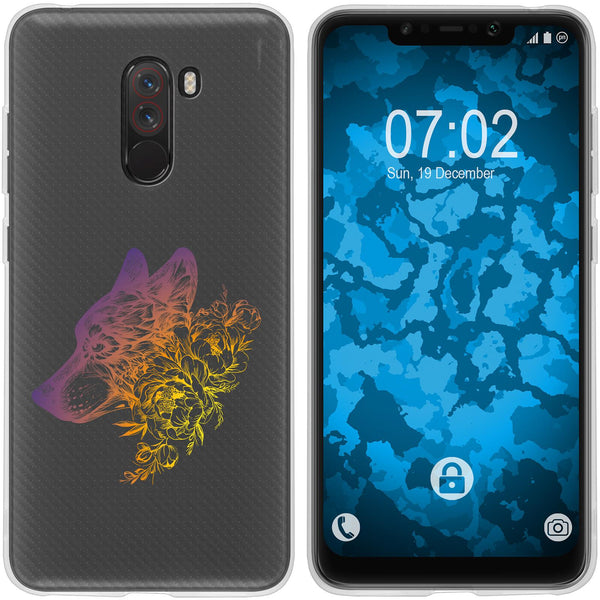 Pocophone F1 Silikon-Hülle Floral Wolf M3-3 Case