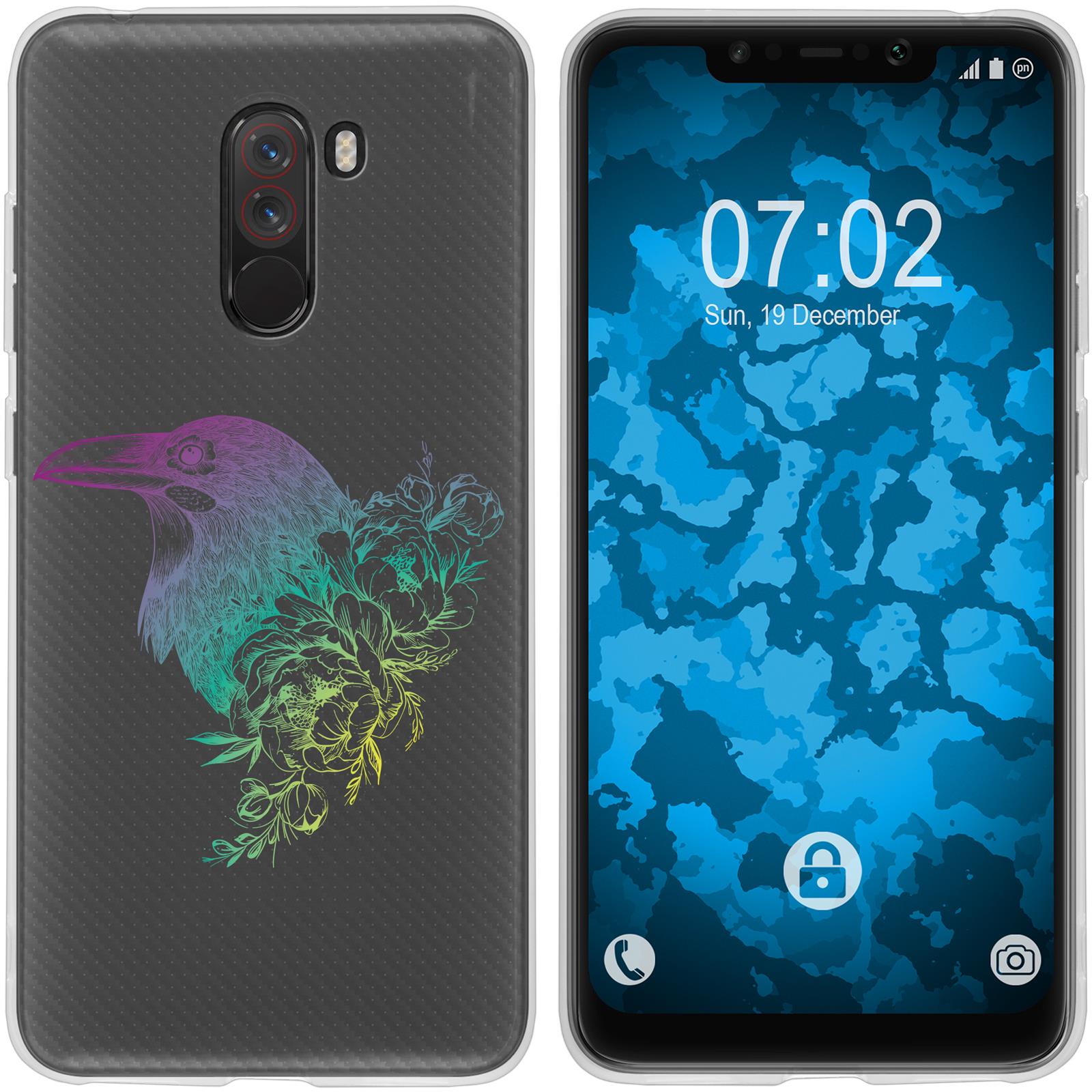 Pocophone F1 Silikon-Hülle Floral Rabe M4-4 Case