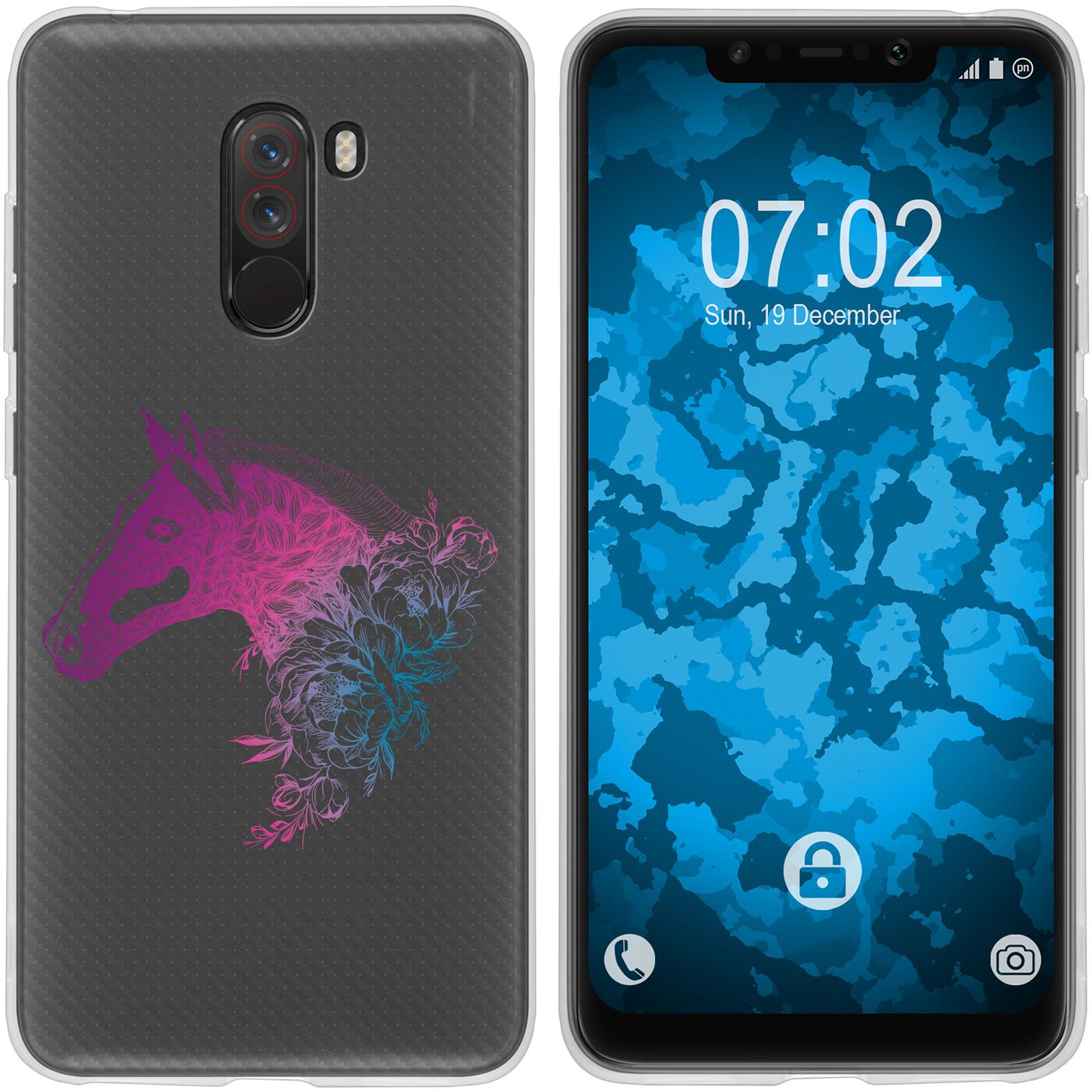 Pocophone F1 Silikon-Hülle Floral Pferd M5-6 Case