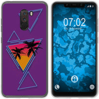 Pocophone F1 Silikon-Hülle Retro Wave Palmen M3 Case