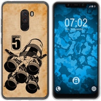 Pocophone F1 Silikon-Hülle Space Moon Rocket M3 Case