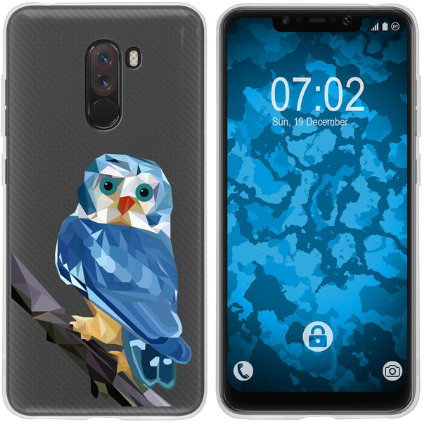 Pocophone F1 Silikon-Hülle Vektor Tiere Eule M1 Case