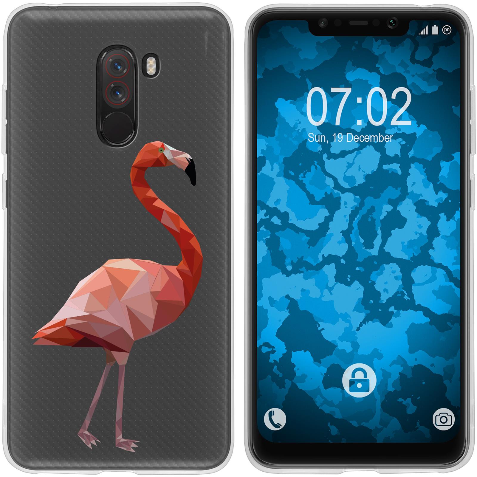 Pocophone F1 Silikon-Hülle Vektor Tiere Flamingo M2 Case