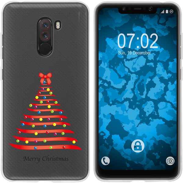 Pocophone F1 Silikon-Hülle X Mas Weihnachten Weihnachtsbaum