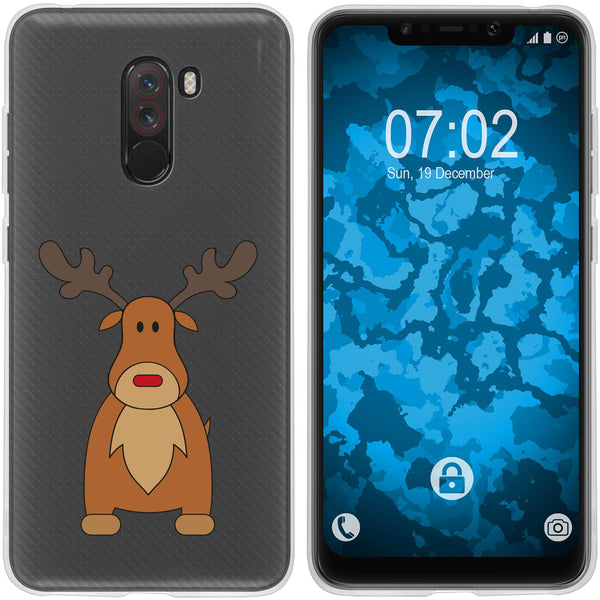 Pocophone F1 Silikon-Hülle X Mas Weihnachten Rentier M3 Case