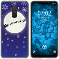 Pocophone F1 Silikon-Hülle X Mas Weihnachten Santa - Snowfla