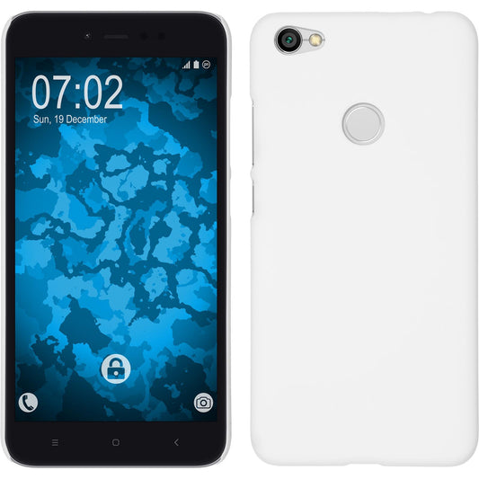 Hardcase für Xiaomi Redmi Note 5A gummiert weiﬂ