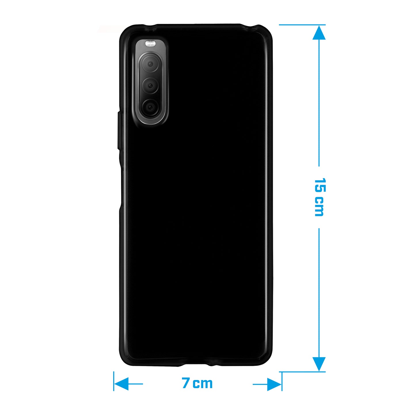 PhoneNatic Case kompatibel mit Sony Xperia 10 III - schwarz Silikon Hülle transparent