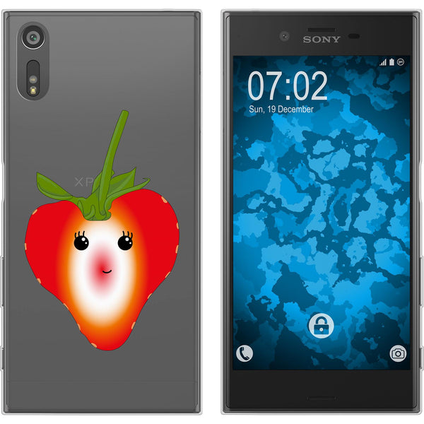 Xperia XZs Silikon-Hülle Sommer Erdbeere M4 Case